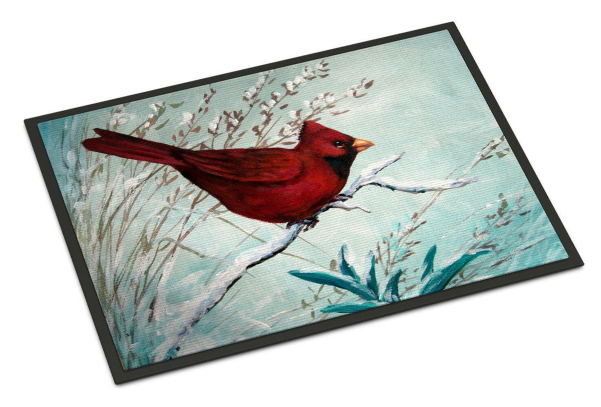 Cardinal Winter Red Bird Doormat Indoor Outdoor 24H X 36W Front Door Mat Rugs for Entryway, Non Slip Washable Low Pile,