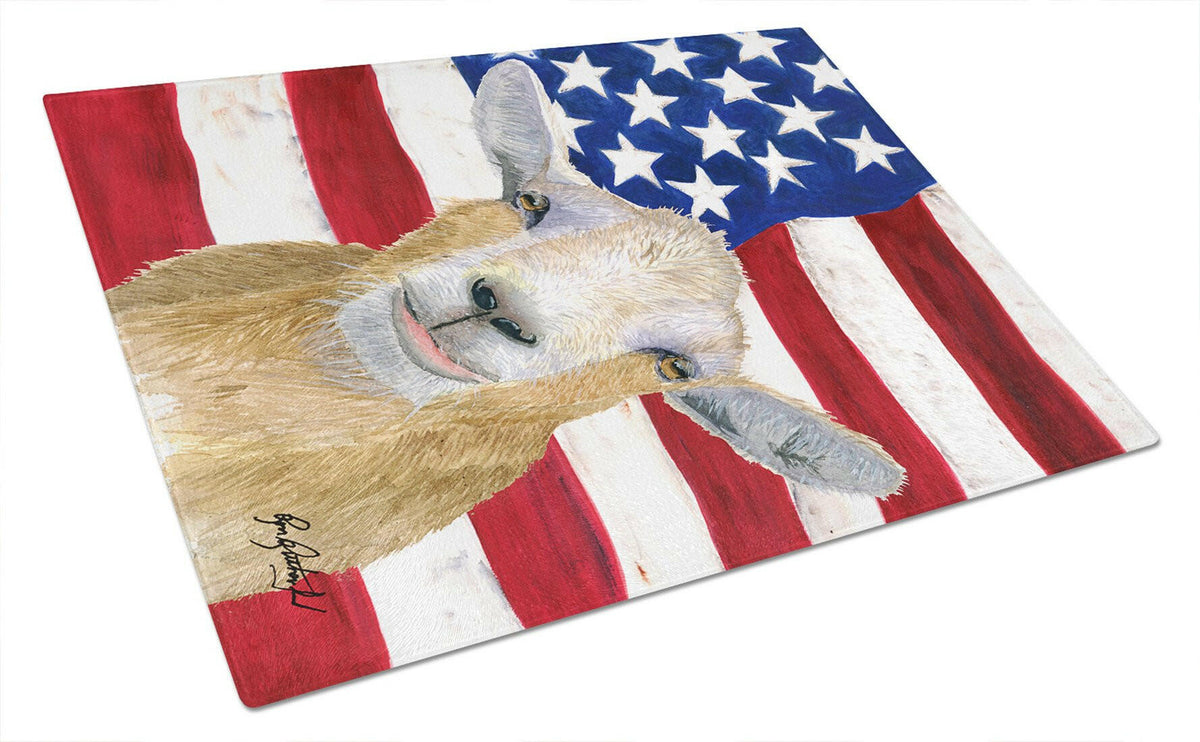 Goat Cutting Board Tempered Glass Kitchen Cutting Surface, Heat Resistant Chopping, Non-Slip Feet, Food Prep & Serving