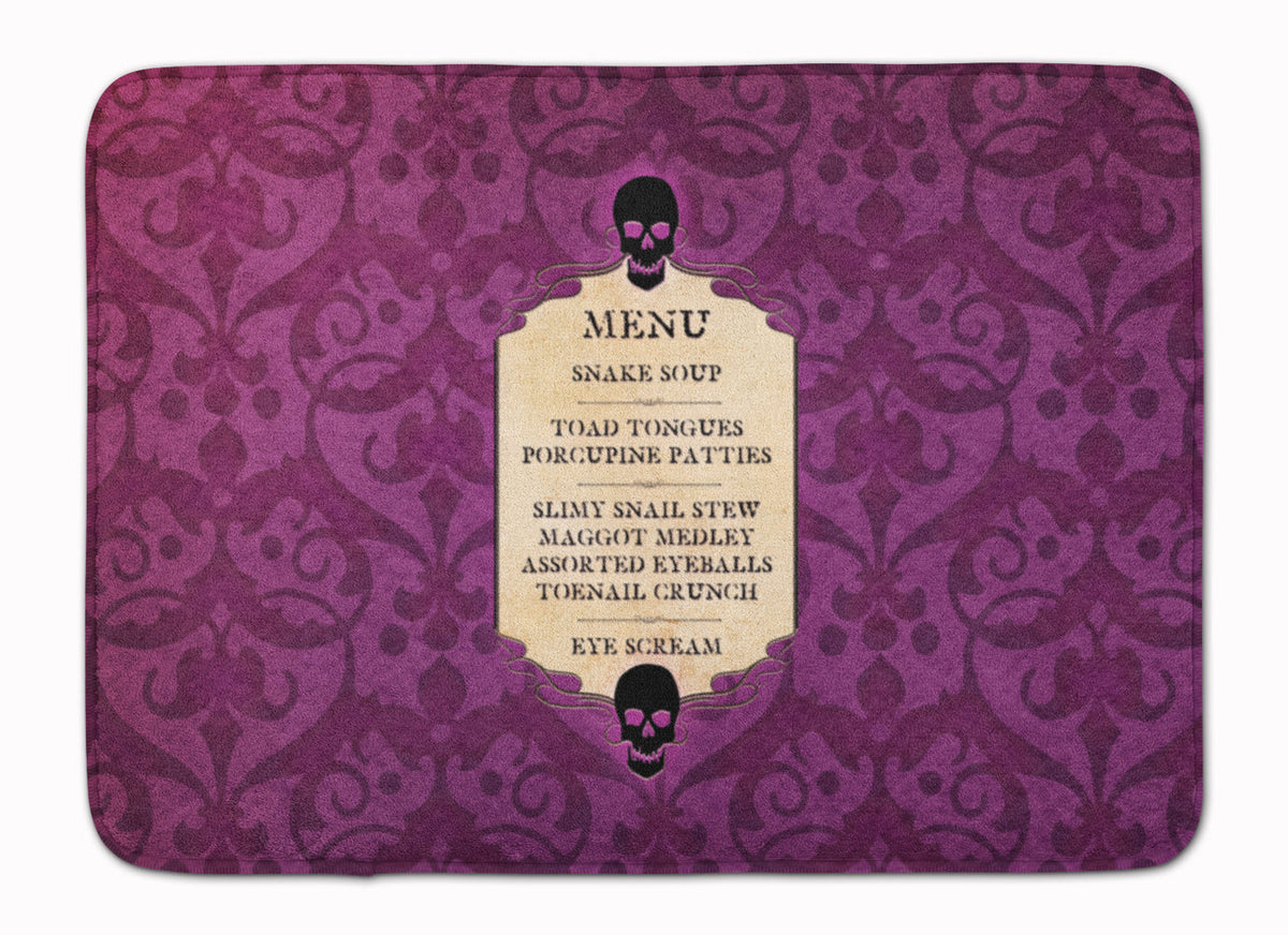 Goulish Menu including Eye Screen Snake soup Halloween Memory Foam Kitchen Mat Machine Washable Anti-Fatigue Cushion Comfort Bath or Kitchen Rug