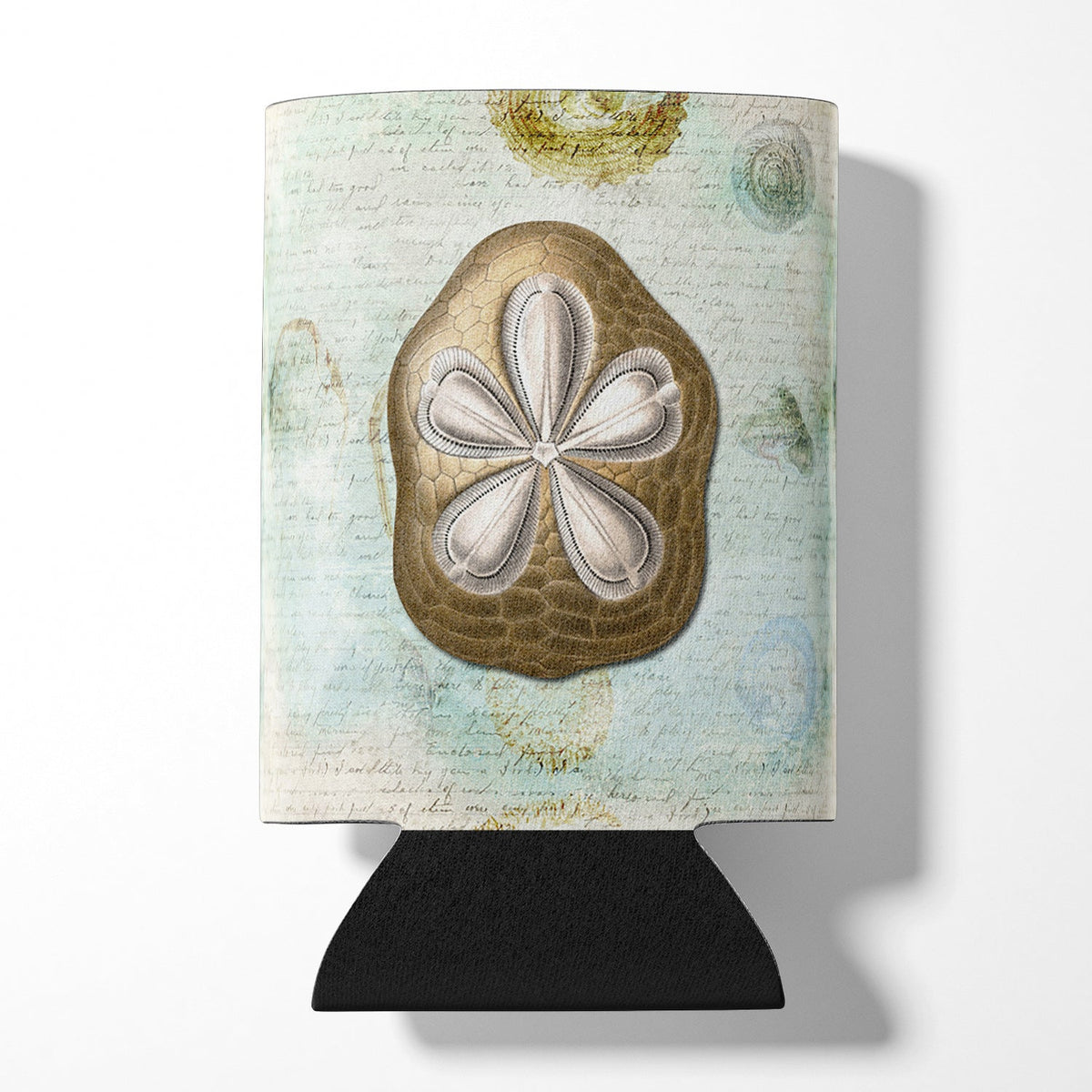 Beach Gold Sand Dollar #3 Can or Bottle Hugger Cooler Sleeve for Standard 12 oz Cans, Insulated Foam Beer & Soda Can Hugger Reusable