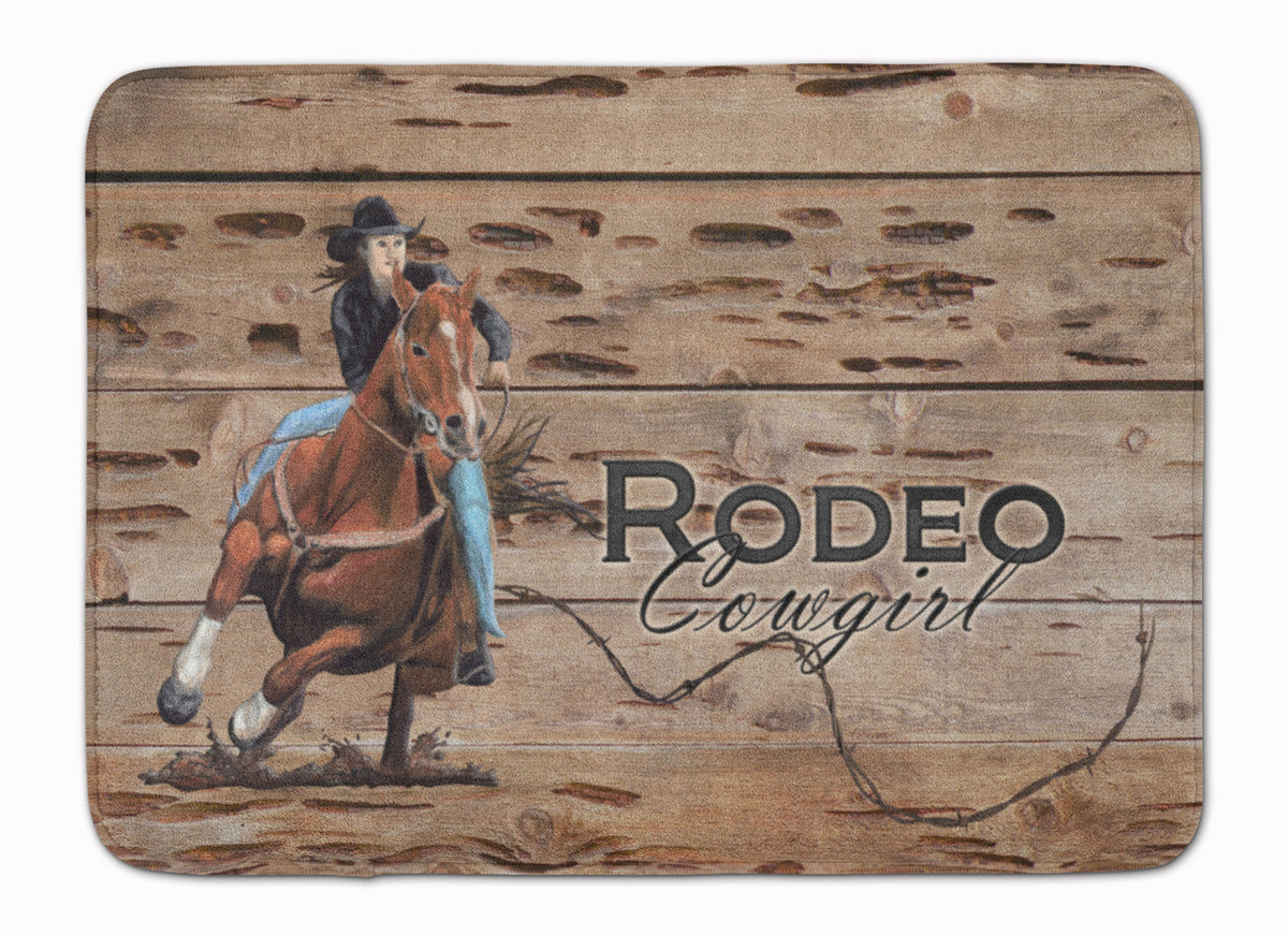 Rodeo Cowgirl Barrel Racer Memory Foam Kitchen Mat Machine Washable Anti-Fatigue Cushion Comfort Bath or Kitchen Rug