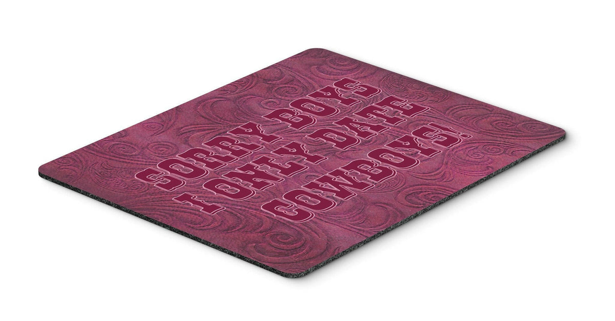 Sorry Boys I only date cowboys in pink Mouse Pad, Heat Resistant Trivet Hot Pad , Non Slip Rubber Desk Mat, Kitchen Counter Protector, Home Office Decor Gift