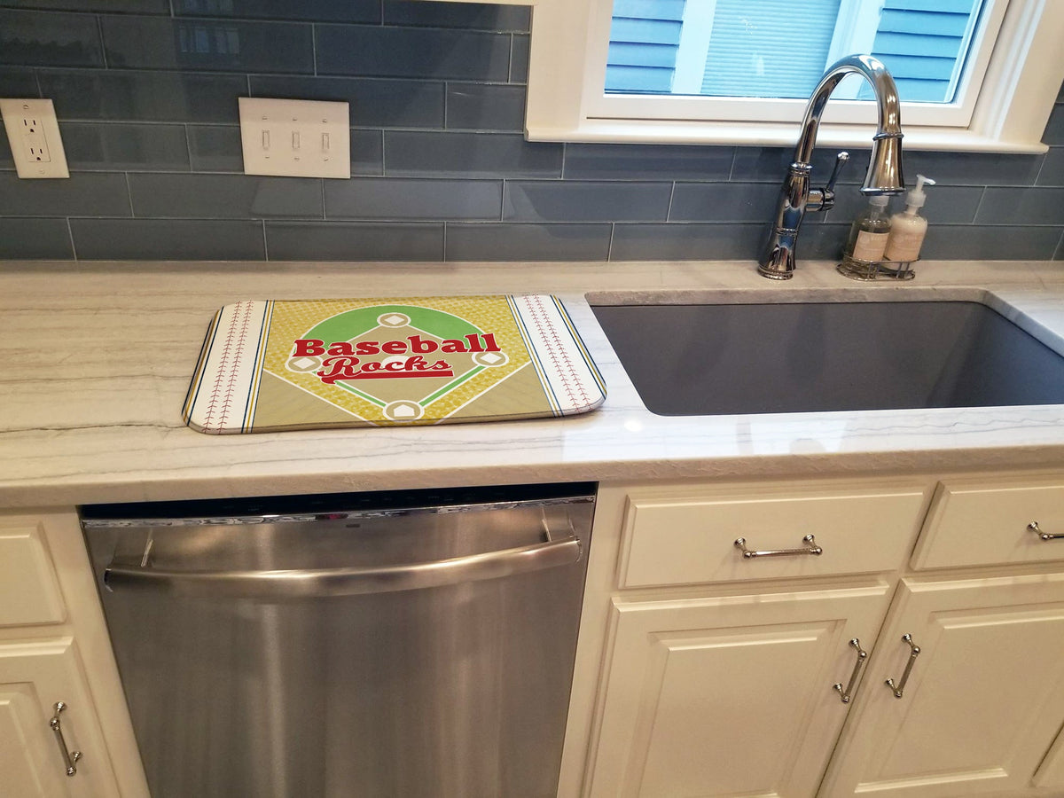 Baseball Rules Dish Drying Mat Absorbent Dish Drying Mat Pad for Kitchen Counter Dish Drainer Mat for Countertop, 14 x 21", Multicolor