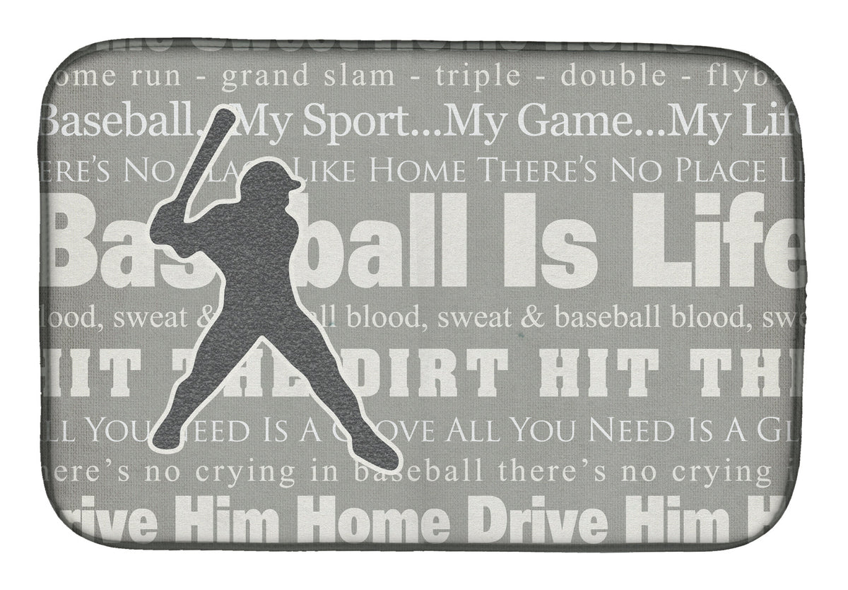 Baseball is Life Dish Drying Mat Absorbent Dish Drying Mat Pad for Kitchen Counter Dish Drainer Mat for Countertop, 14 x 21", Multicolor