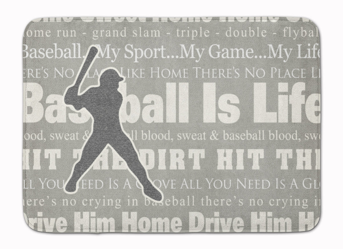 Baseball is Life Memory Foam Kitchen Mat Machine Washable Anti-Fatigue Cushion Comfort Bath or Kitchen Rug
