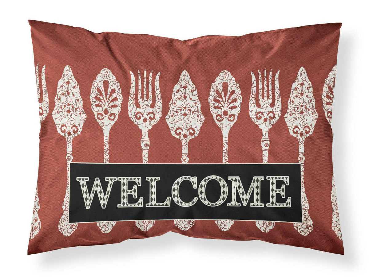 Serving Spoons Welcome Standard Pillowcase Lightweight Super Soft Easy Care Decorative Artwork Pillowcase, Standard
