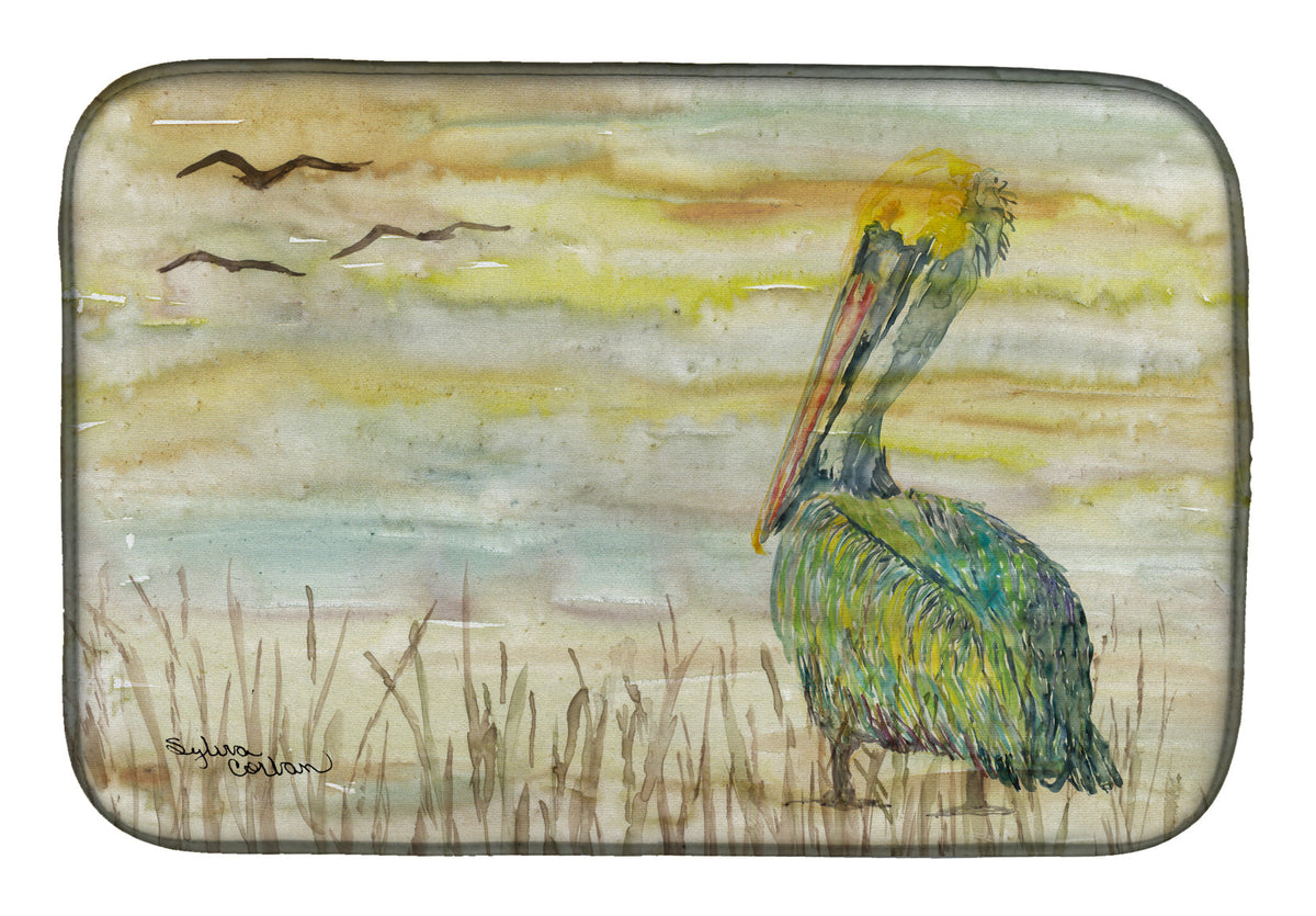 Pelican Yellow Sky Dish Drying Mat Absorbent Dish Drying Mat Pad for Kitchen Counter Dish Drainer Mat for Countertop, 14 x 21", Multicolor