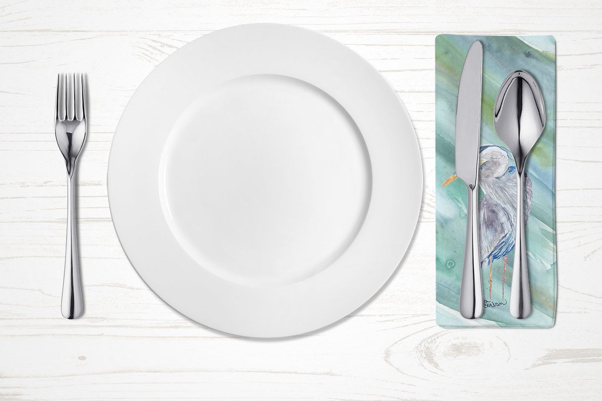 Blue Heron on Blue Napkin Cloth Washable, Soft, Durable, Table Dinner Napkins Cloth for Hotel, Lunch, Restaurant, Weddings, Parties
