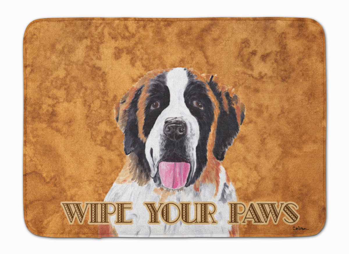 Saint Bernard Wipe your Paws Memory Foam Kitchen Mat Machine Washable Anti-Fatigue Cushion Comfort Bath or Kitchen Rug