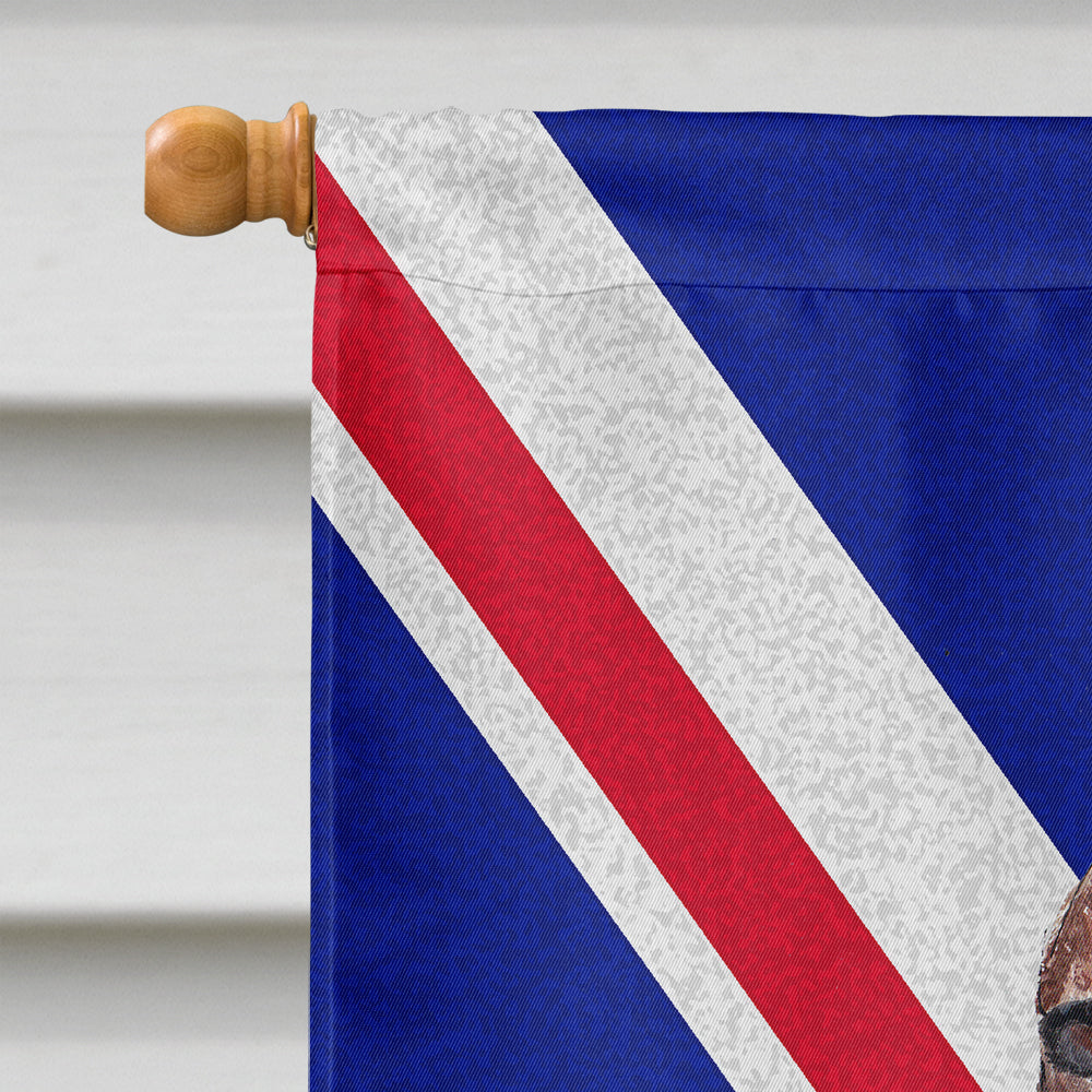 Irish Setter with English Union Jack British Flag House Flag 28x40 Porch Sleeve Pole Decorative Outside Yard Banner Artwork Wall Hanging, Polyester