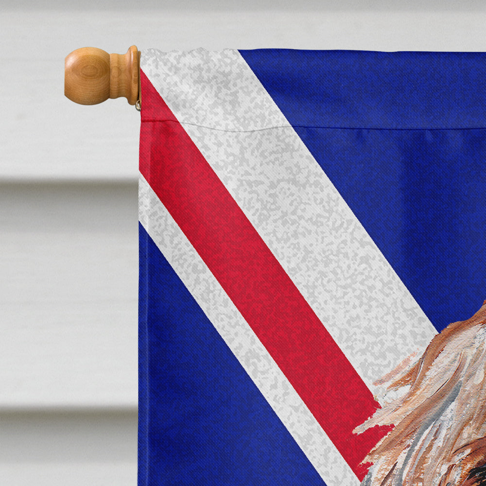 Otterhound with English Union Jack British Flag House Flag 28x40 Porch Sleeve Pole Decorative Outside Yard Banner Artwork Wall Hanging, Polyester