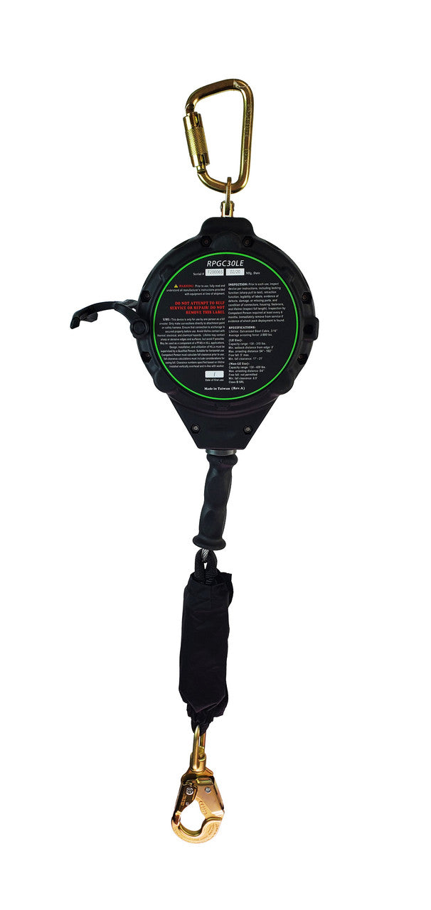 Frontline RPGCLE Leading Edge Cable Single Leg SRL with Steel Snap Hook End with Carry on Handle and Tagline 50'