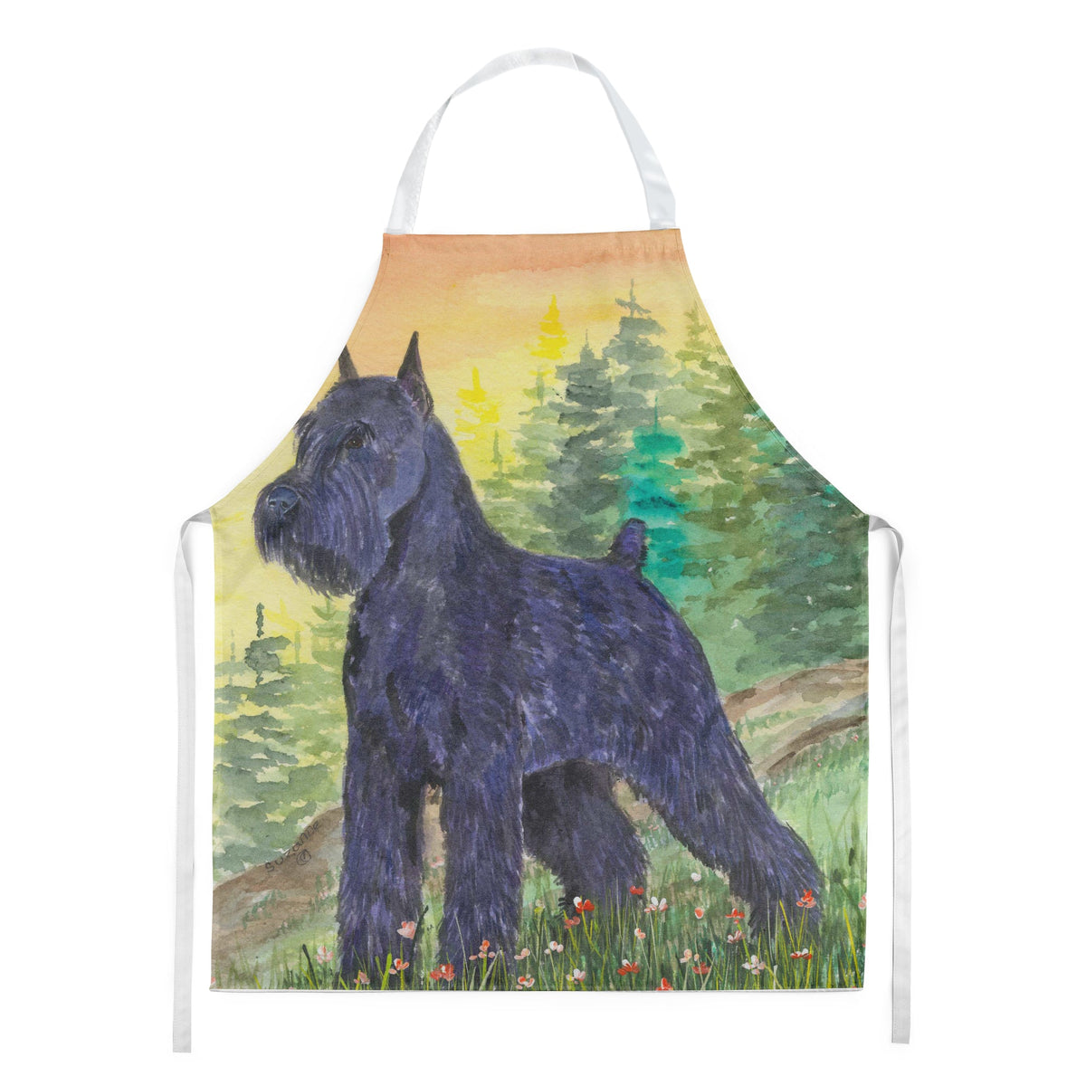 Schnauzer Apron Cooking Kitchen Server Baking Crafts Gardening for Adult Women Men, Unisex, Large, Multicolor