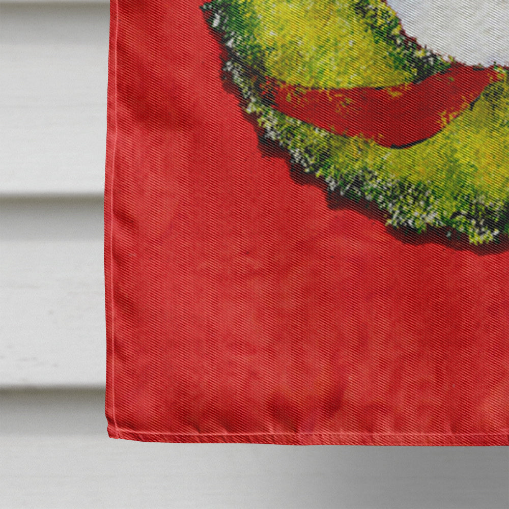 Rat Terrier Cristmas Wreath House Flag 28x40 Porch Sleeve Pole Decorative Outside Yard Banner Artwork Wall Hanging, Polyester