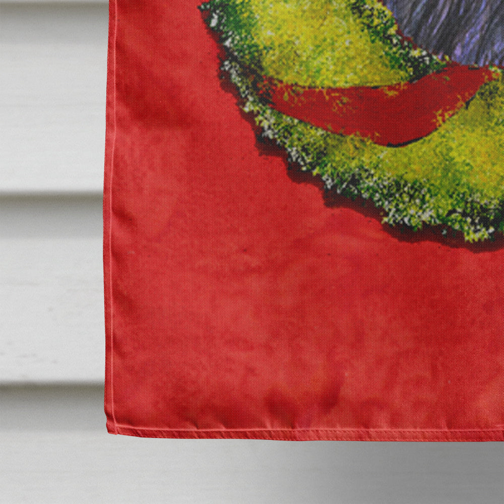 Briard Cristmas Wreath House Flag 28x40 Porch Sleeve Pole Decorative Outside Yard Banner Artwork Wall Hanging, Polyester