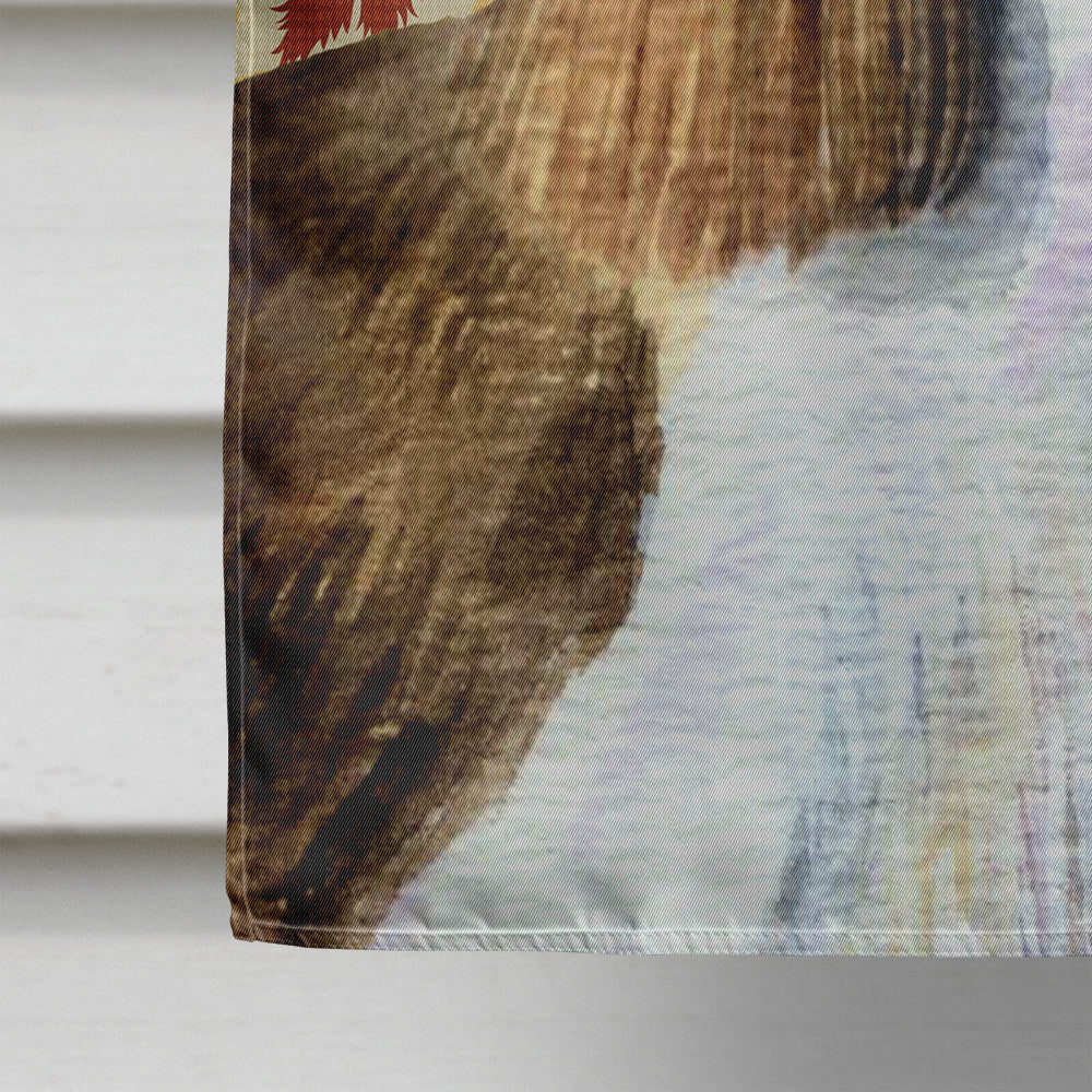 Springer Spaniel Fall Leaves Portrait House Flag 28x40 Porch Sleeve Pole Decorative Outside Yard Banner Artwork Wall Hanging, Polyester