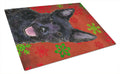 Australian Kelpie Red Green Snowflakes Christmas Cutting Board Tempered Glass Kitchen Cutting Surface, Heat Resistant Chopping, Non-Slip Feet, Food Prep & Serving