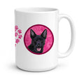 Pink Australian Kelpie Ceramic Coffee Mug 15 oz Decorative Large C Handle Mug Cup for Tea, Cocoa Hot Chocolate