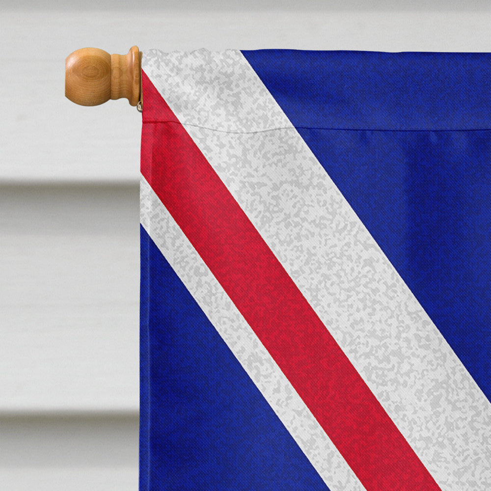 Schnauzer with English Union Jack British Flag House Flag 28x40 Porch Sleeve Pole Decorative Outside Yard Banner Artwork Wall Hanging, Polyester