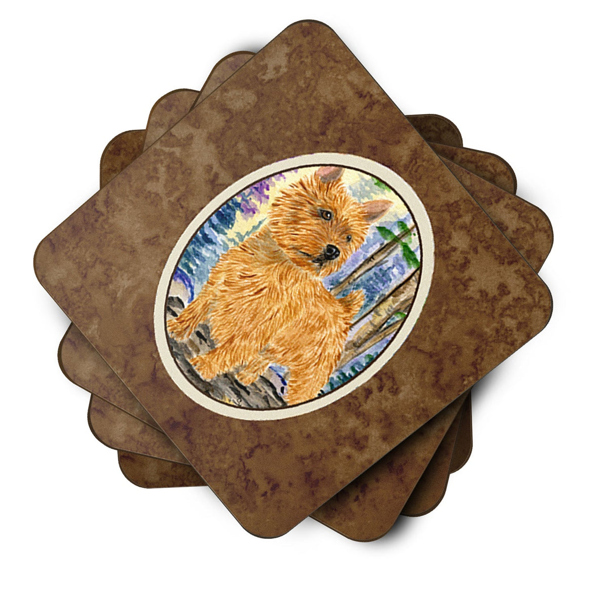 Norwich Terrier Foam Coasters Set of 4 Cup Coasters for Indoor Outdoor, Tabletop Protection, Anti Slip, Mouse pad Material