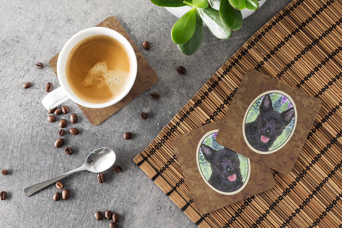 Australian Kelpie Foam Coasters Set of 4 Cup Coasters for Indoor Outdoor, Tabletop Protection, Anti Slip, Mouse pad Material