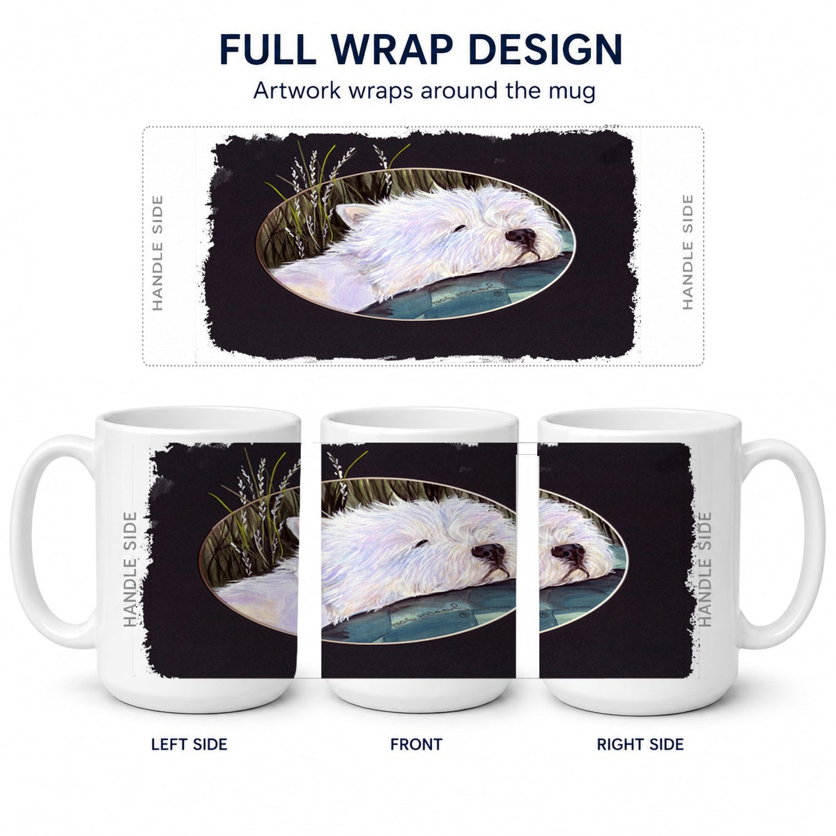 Westie Ceramic Coffee Mug 15 oz Decorative Large C Handle Mug Cup for Tea, Cocoa Hot Chocolate