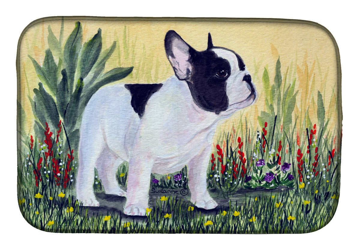 French Bulldog Dish Drying Mat Absorbent Dish Drying Mat Pad for Kitchen Counter Dish Drainer Mat for Countertop, 14 x 21", Multicolor