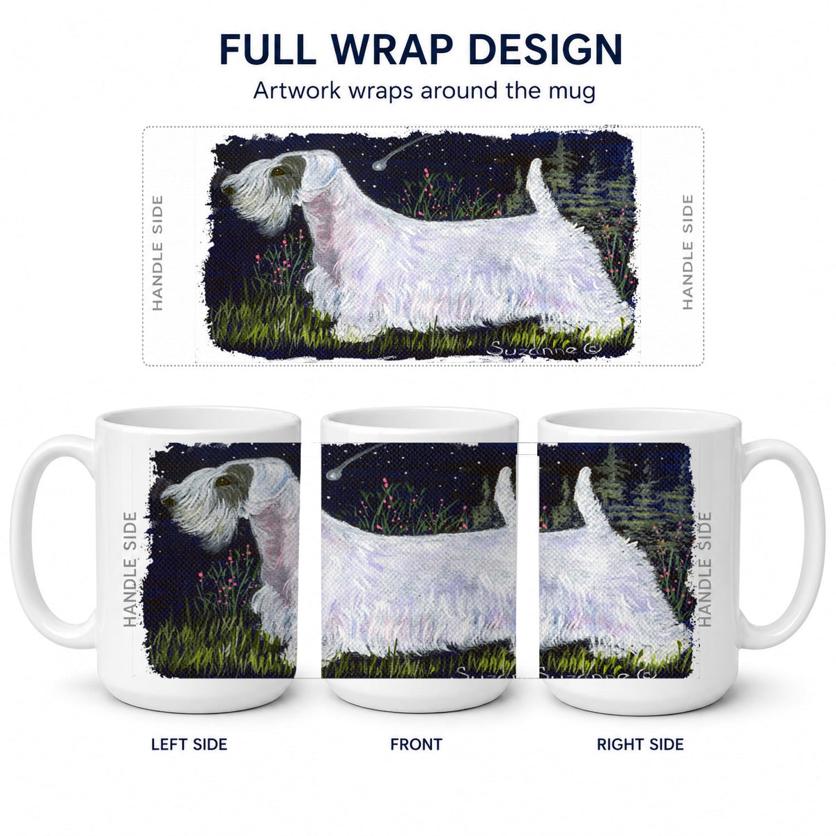 Sealyham Terrier Ceramic Coffee Mug 15 oz Decorative Large C Handle Mug Cup for Tea, Cocoa Hot Chocolate