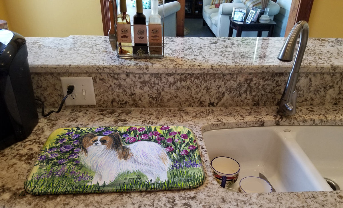 Papillon Dish Drying Mat Absorbent Dish Drying Mat Pad for Kitchen Counter Dish Drainer Mat for Countertop, 14 x 21", Multicolor