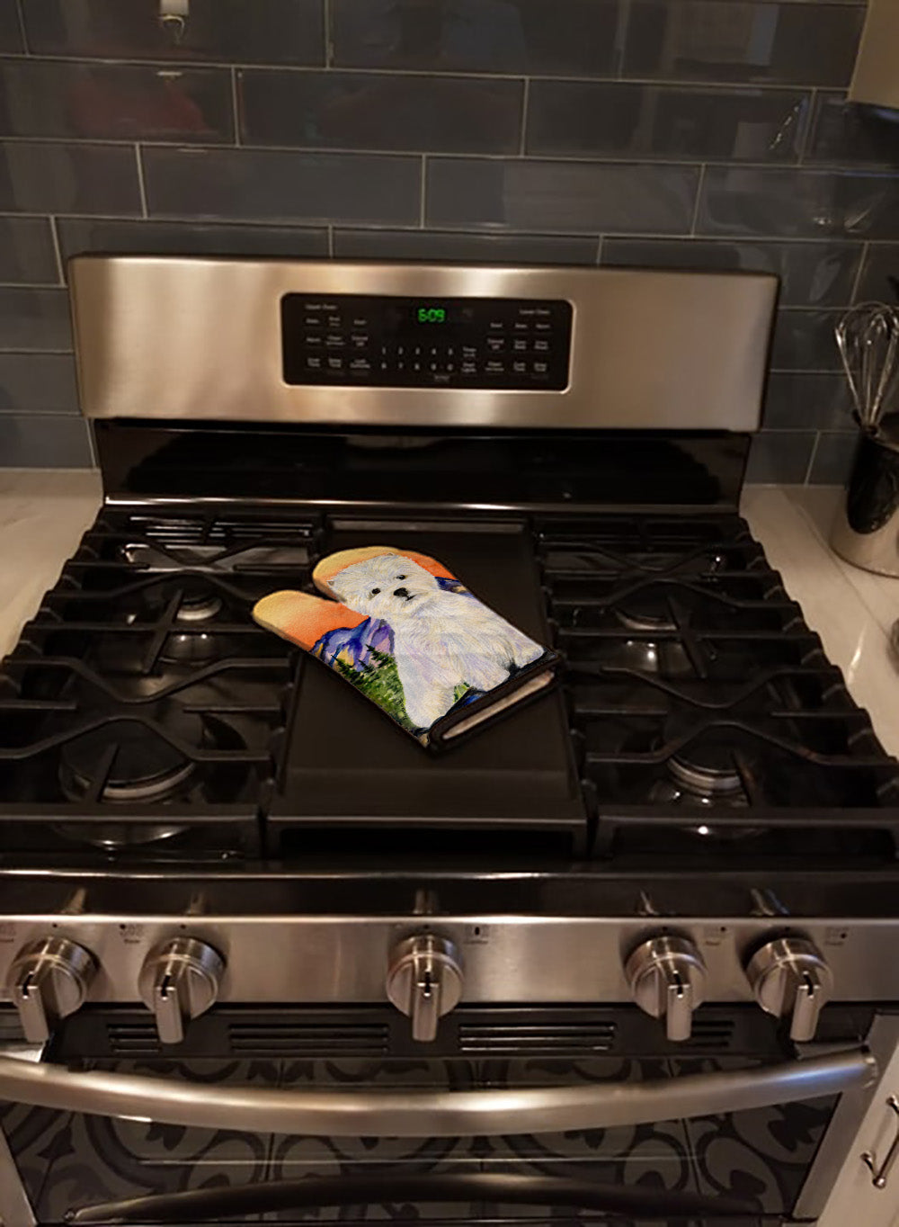 Westie Oven Mitt Heat Resistant Thick Oven Mitt for Hot Pans and Oven, Kitchen Mitt Protect Hands, Cooking Baking Glove