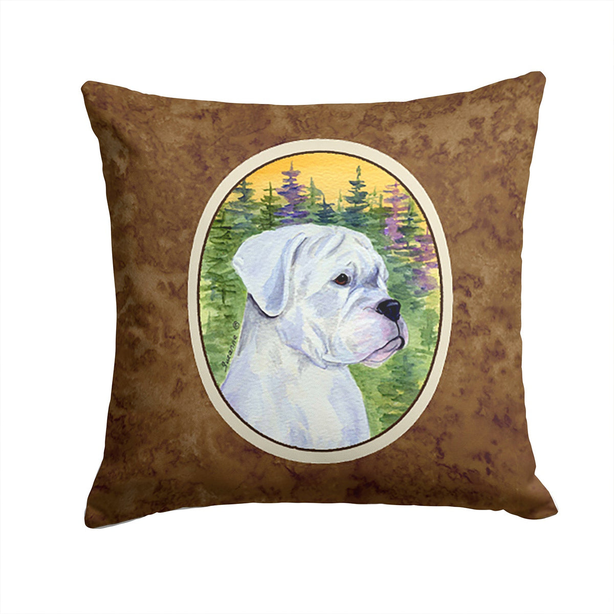 Boxer Decorative Throw Pillow 14x14 Indoor Outdoor Accent Cushion, Fabric Cover with Insert for Sofa, Bed, Porch & Living Room