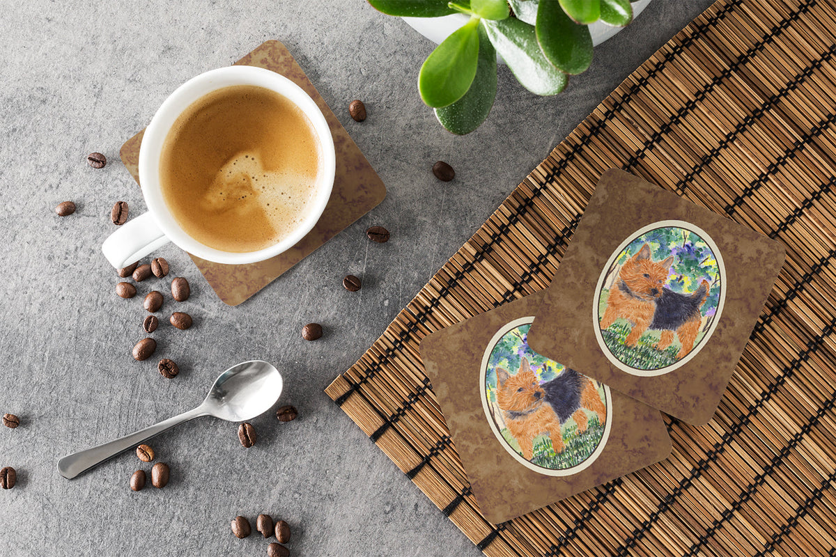 Norwich Terrier Foam Coasters Set of 4 Cup Coasters for Indoor Outdoor, Tabletop Protection, Anti Slip, Mouse pad Material