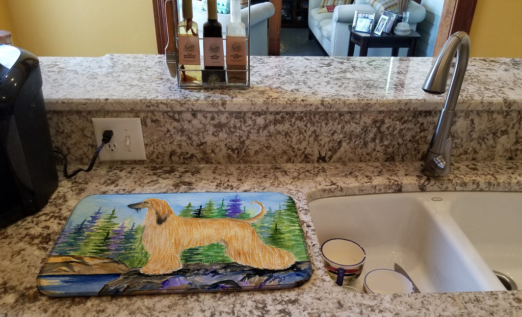 Afghan Hound Dish Drying Mat Absorbent Dish Drying Mat Pad for Kitchen Counter Dish Drainer Mat for Countertop, 14 x 21", Multicolor