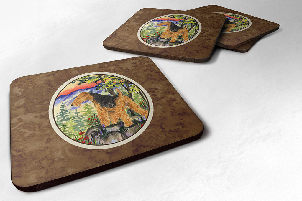 Lakeland Terrier Foam Coasters Set of 4 Cup Coasters for Indoor Outdoor, Tabletop Protection, Anti Slip, Mouse pad Material