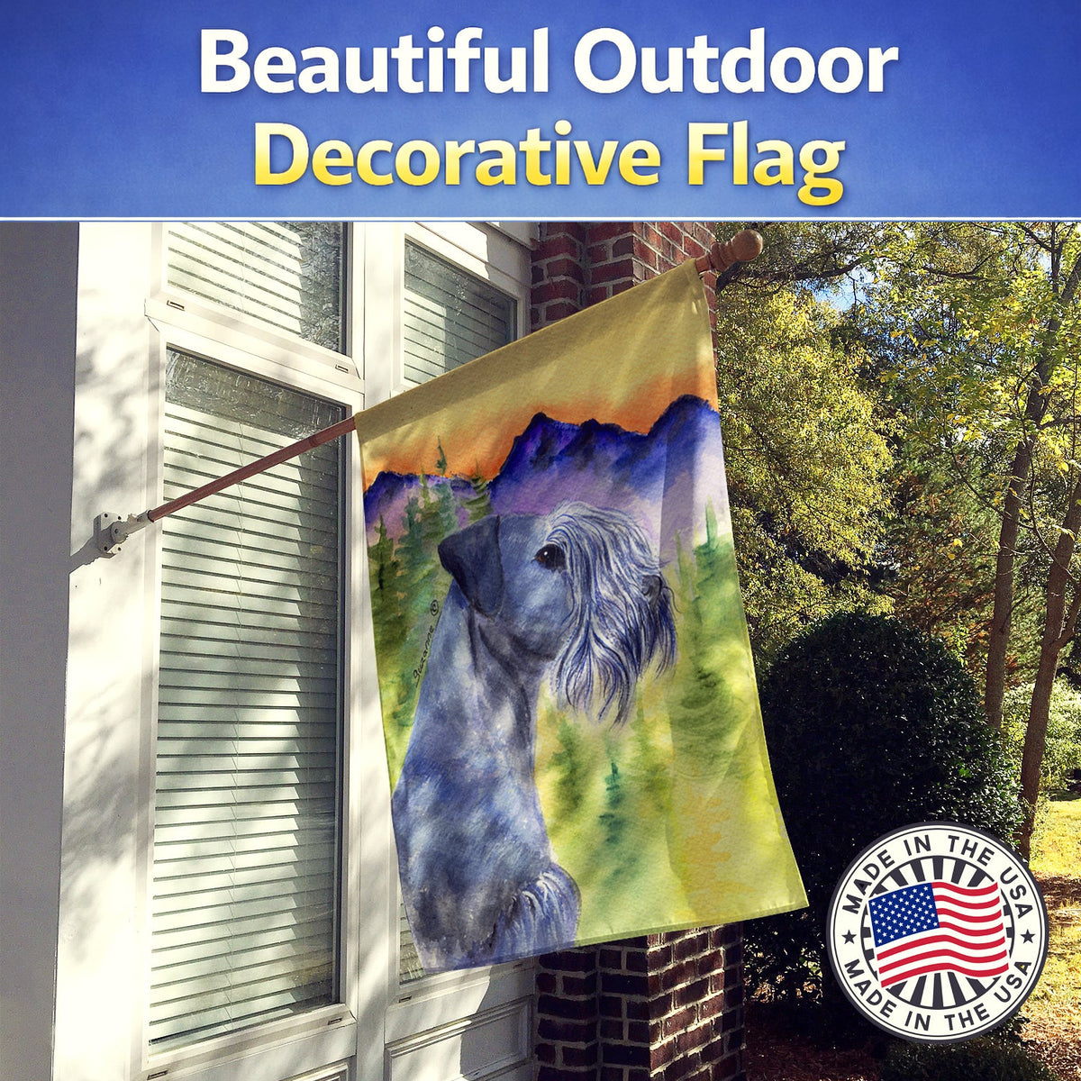 Cesky Terrier House Flag 28x40 Porch Sleeve Pole Decorative Outside Yard Banner Artwork Wall Hanging, Polyester
