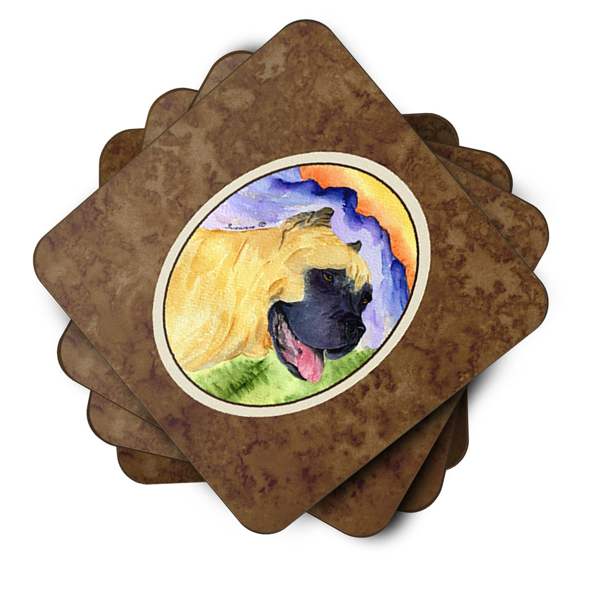 Cane Corso Foam Coasters Set of 4 Cup Coasters for Indoor Outdoor, Tabletop Protection, Anti Slip, Mouse pad Material