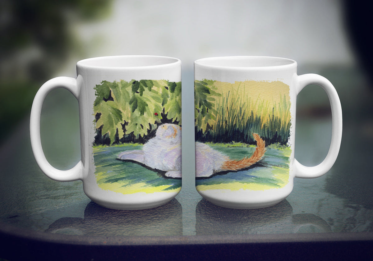 Cat Ceramic Coffee Mug 15 oz Decorative Large C Handle Mug Cup for Tea, Cocoa Hot Chocolate