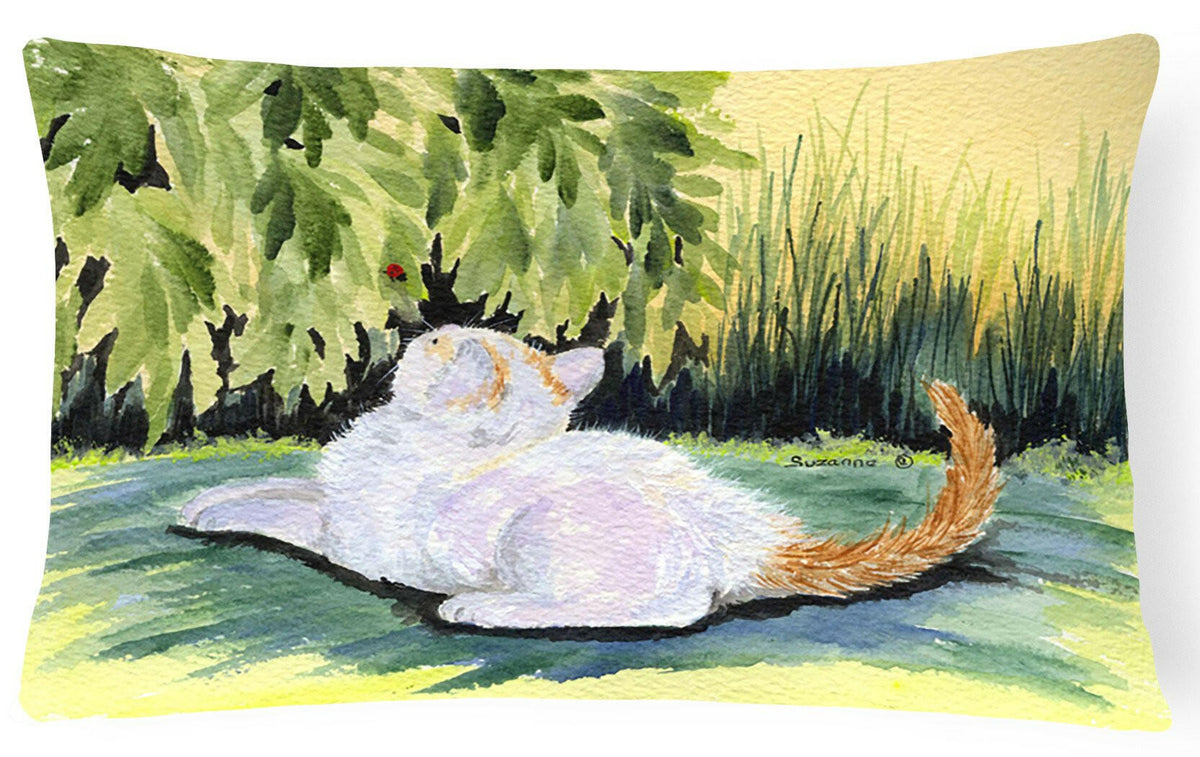 Cat Decorative Throw Pillow 12x16 Indoor Outdoor Accent Cushion, Fabric Cover with Insert for Sofa, Bed, Porch & Living Room