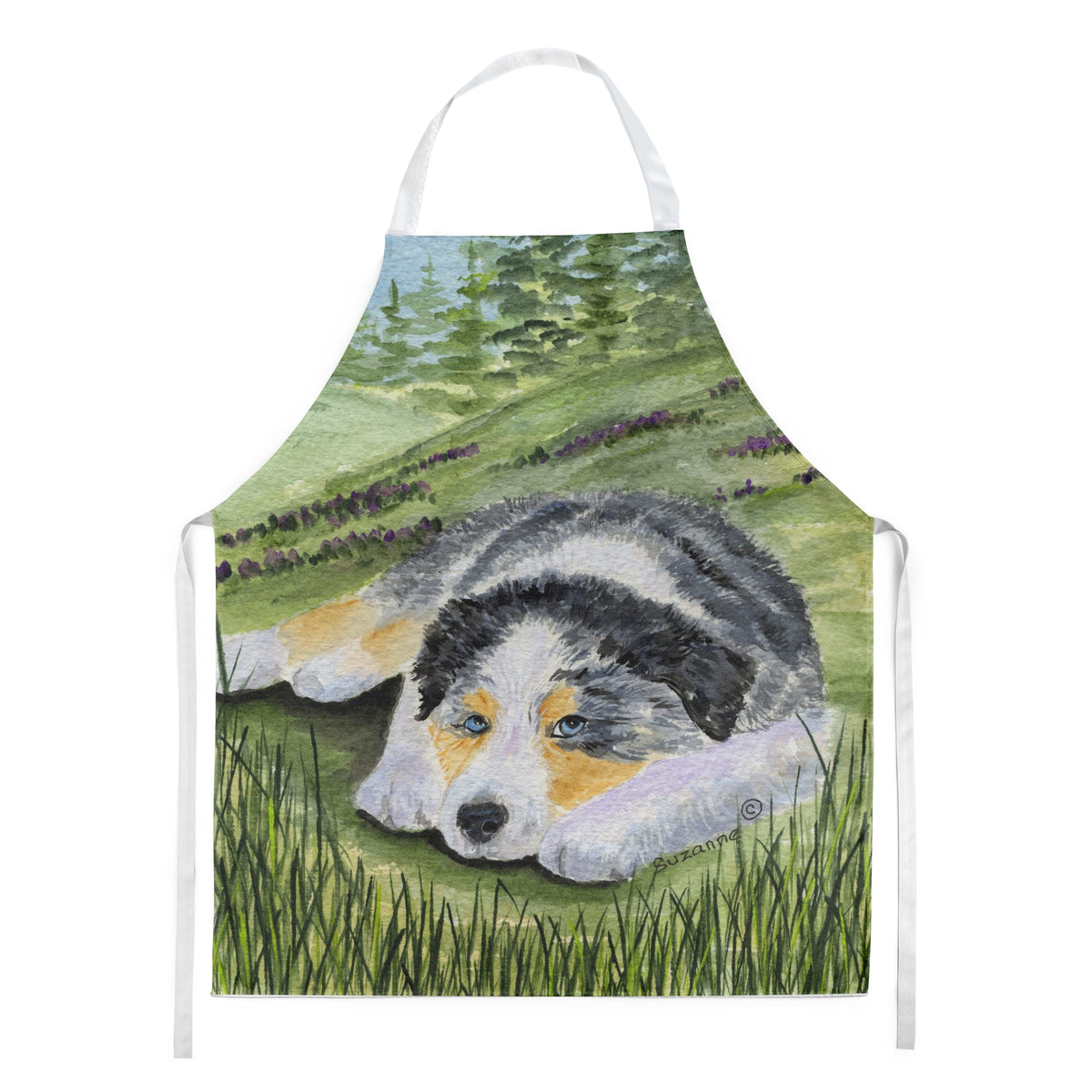 Australian Shepherd Apron Cooking Kitchen Server Baking Crafts Gardening for Adult Women Men, Unisex, Large, Multicolor