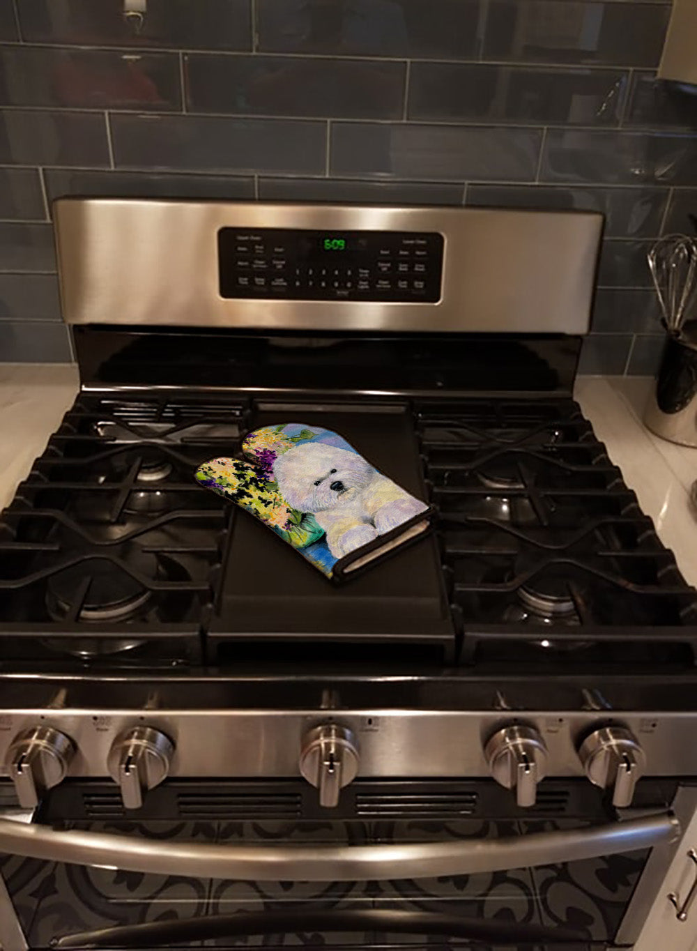 Bichon Frise Oven Mitt Heat Resistant Thick Oven Mitt for Hot Pans and Oven, Kitchen Mitt Protect Hands, Cooking Baking Glove