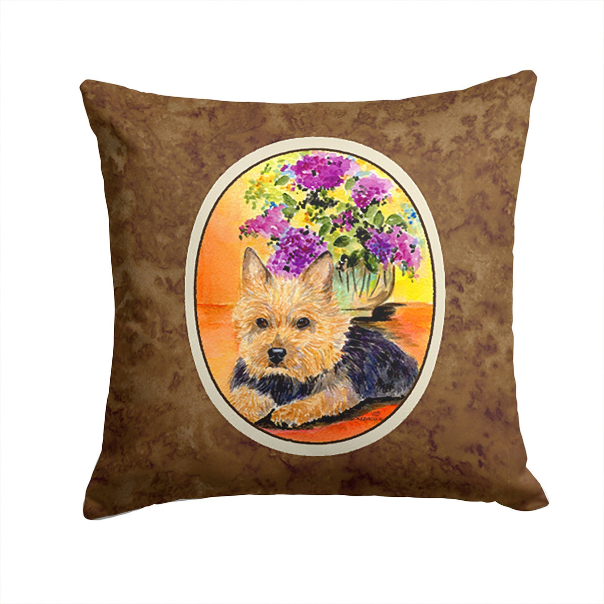 Norwich Terrier Decorative Throw Pillow 14x14 Indoor Outdoor Accent Cushion, Fabric Cover with Insert for Sofa, Bed, Porch & Living Room