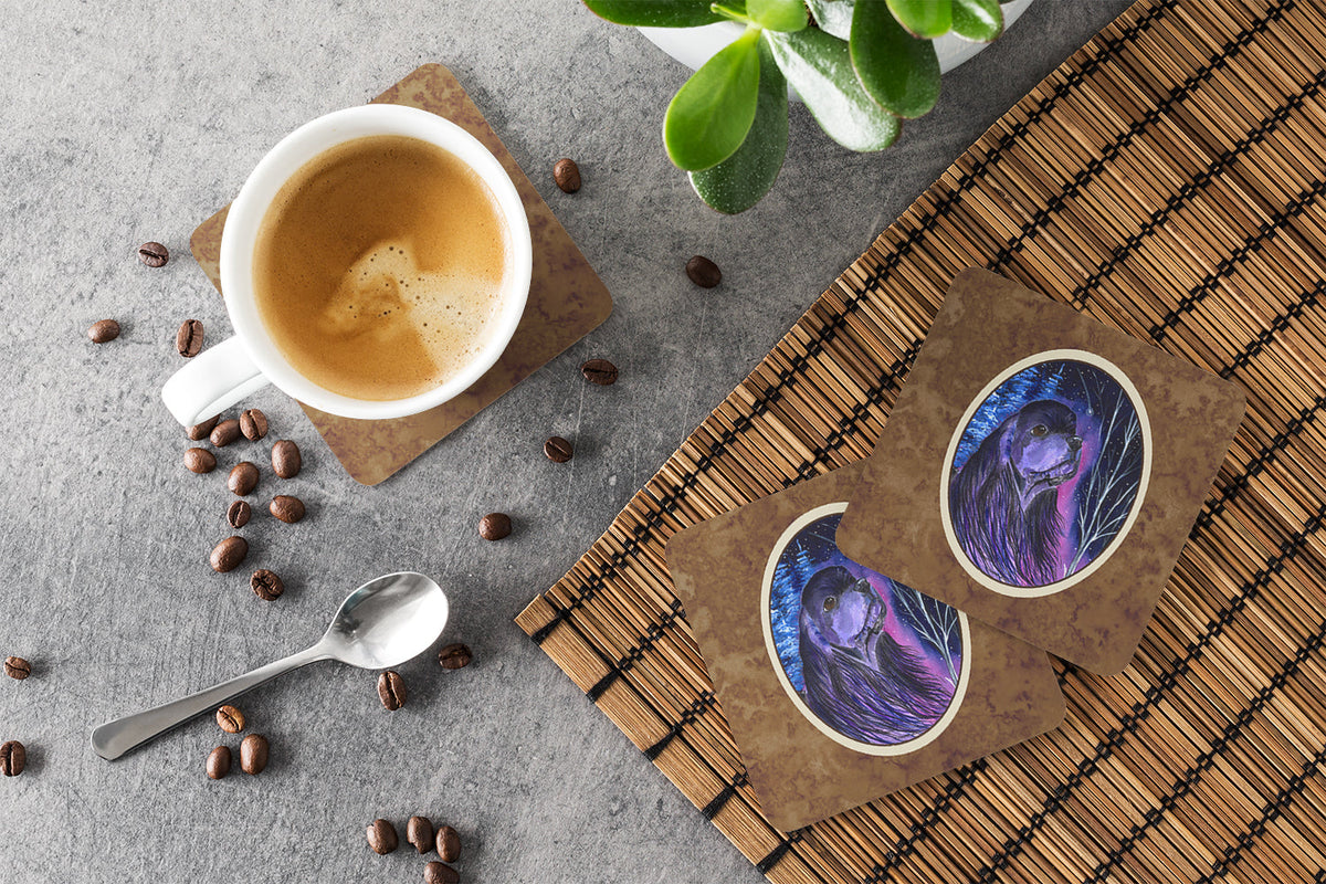 Starry Night Cocker Spaniel Foam Coasters Set of 4 Cup Coasters for Indoor Outdoor, Tabletop Protection, Anti Slip, Mouse pad Material