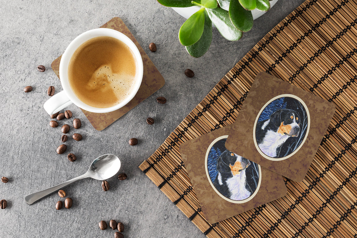 Starry Night Bernese Mountain Dog Foam Coasters Set of 4 Cup Coasters for Indoor Outdoor, Tabletop Protection, Anti Slip, Mouse pad Material