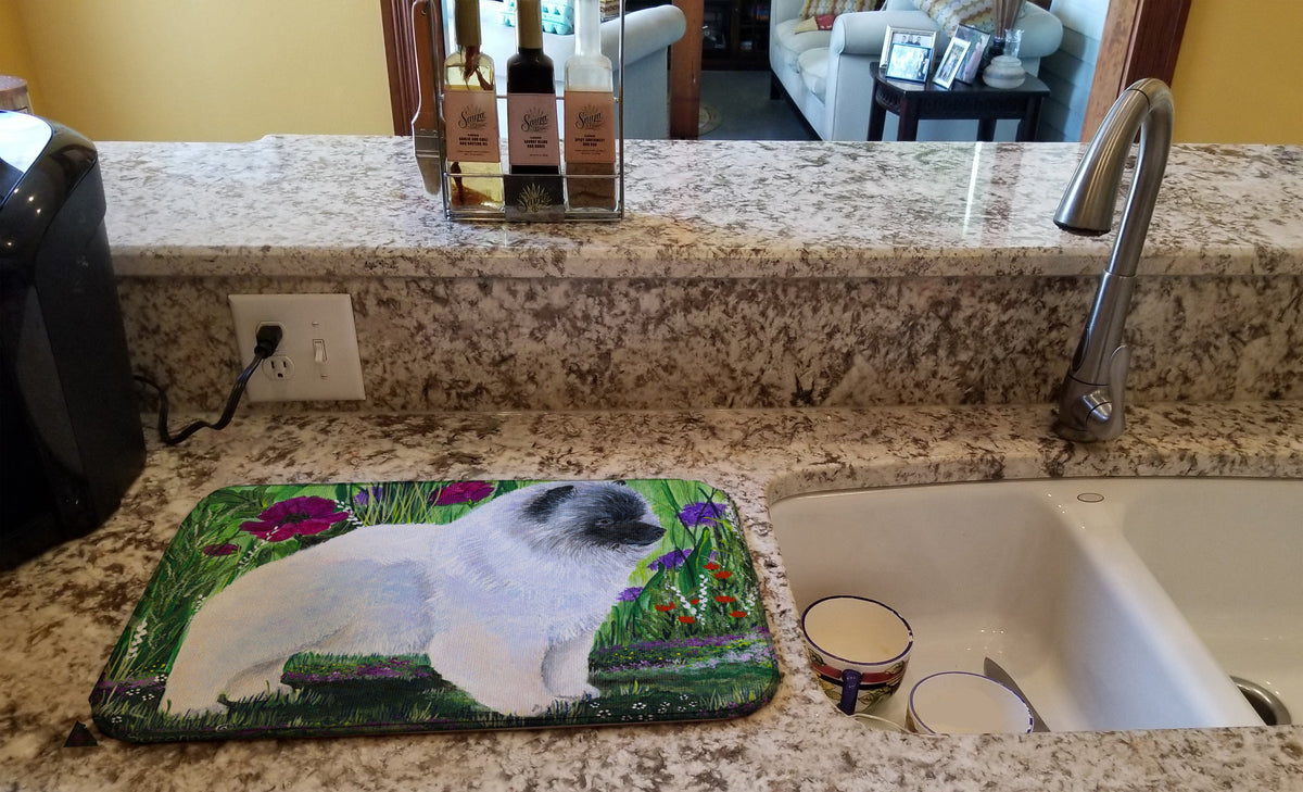 Keeshond Dish Drying Mat Absorbent Dish Drying Mat Pad for Kitchen Counter Dish Drainer Mat for Countertop, 14 x 21", Multicolor