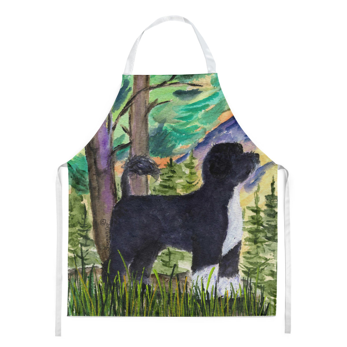 Portuguese Water Dog Apron Cooking Kitchen Server Baking Crafts Gardening for Adult Women Men, Unisex, Large, Multicolor