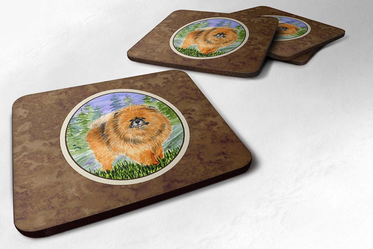Pomeranian Foam Coasters Set of 4 Cup Coasters for Indoor Outdoor, Tabletop Protection, Anti Slip, Mouse pad Material