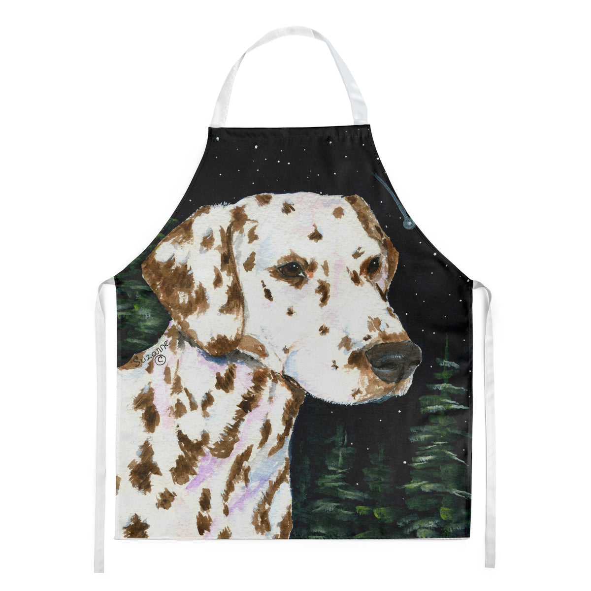 Starry Night Dalmatian Apron Cooking Kitchen Server Baking Crafts Gardening for Adult Women Men, Unisex, Large, Multicolor