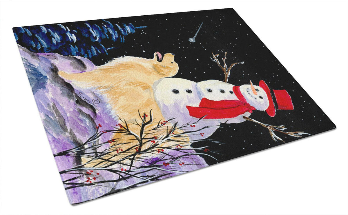 Golden Retriever Cutting Board Tempered Glass Kitchen Cutting Surface, Heat Resistant Chopping, Non-Slip Feet, Food Prep & Serving