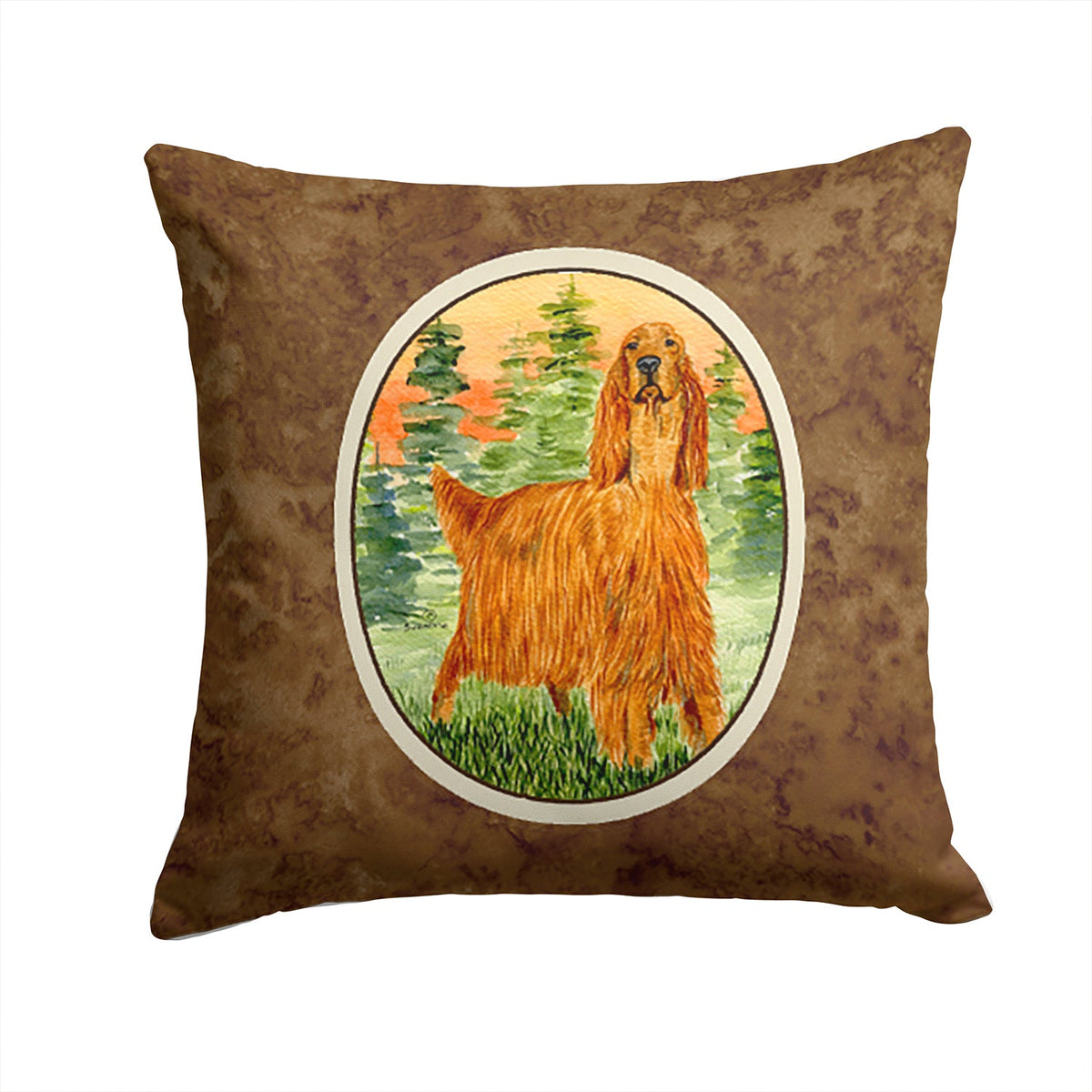 Irish Setter Decorative Throw Pillow 14x14 Indoor Outdoor Accent Cushion, Fabric Cover with Insert for Sofa, Bed, Porch & Living Room