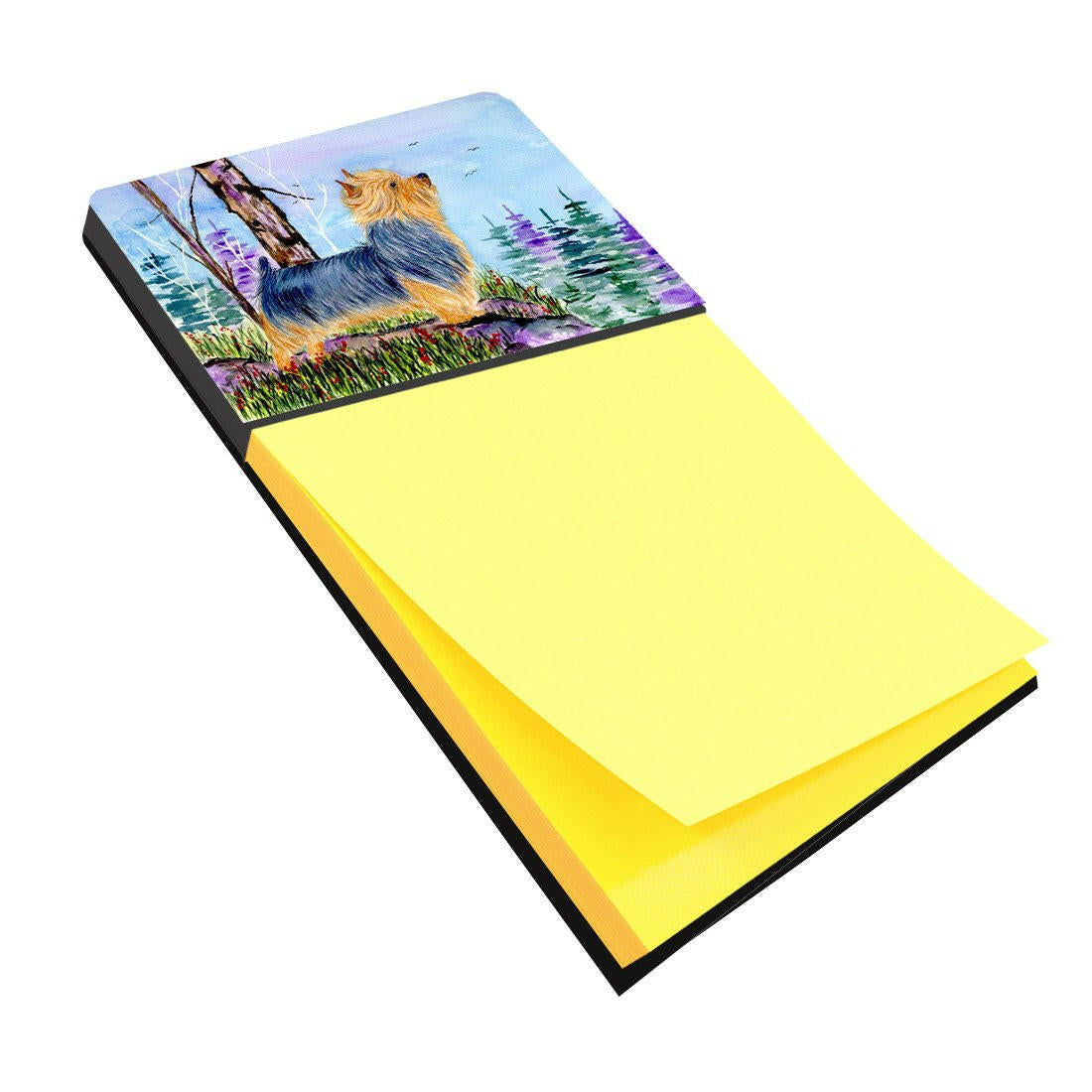 Norwich Terrier Watercolor Sticky Note Holder Refillable Dispenser Desk Accessory 3x3 Pad Gift